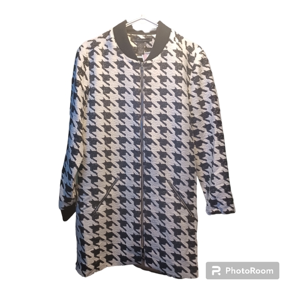 Grace Elements Houndstooth Longsleeve Dress w pockets Size Medium - Picture 2 of 8